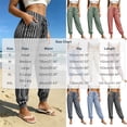 thumbnail image 4 of UKHCCC Women's Cotton Linen Joggers for Women Striped Pants with Pockets Elastic Waist Casual Drawstring Trousers Loose Fit Summer Beach S-2XL, 4 of 8