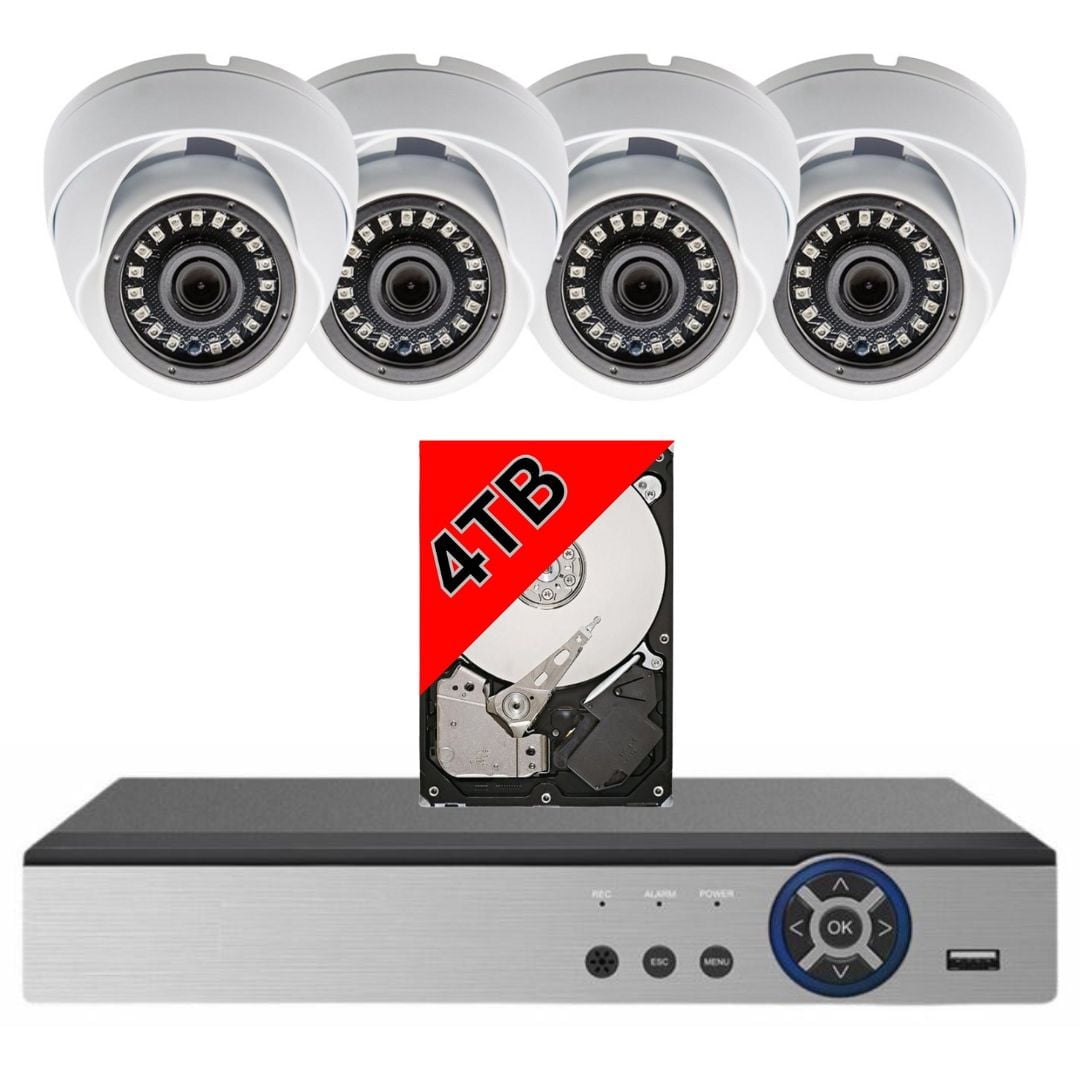 Evertech 8 Channel 4 CCTV Security Camera System 4TB HDD Realtime Surveillance Playback Remote Access Via Smartphone