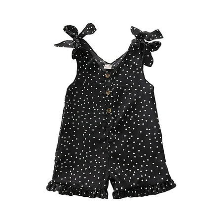 

Baby Girl Clothes 3 Years Toddler Baby Girls Summer Bodysuit Sling Dot Bodysuit 4 Years Toddler Girl Sleeveless Bodysuit Black