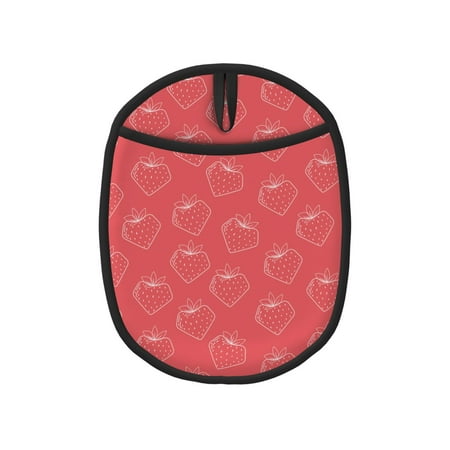 

cartoon red strawberries Pot Holders for Kitchen - Heat Resistant Oven Mitts Hot Pads with Pocket Non Slip Silicone Pot Holders Cuteness Hanging Loop Potholders for Kitchen Baking