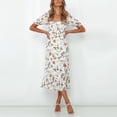 thumbnail image 4 of Vestido HUOGUO, moderno y casual con estampado floral para mujer, 4 of 5