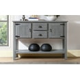 thumbnail image 3 of 48" Console Table, Vintage Elegant Sideboard with 2 Storage Drawers, 2 Cabinets, 1 Bottom Shelf, Solid Wood Table for Living Room, Bedroom, Dining Room, Antique Gray, 3 of 9