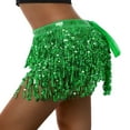 thumbnail image 3 of Jupe Ventre pour Femmes Jupe Mini à Franges Pailletées avec Sangles de Taille Réglables pour Danse Performance Rave Party, 3 of 8