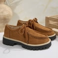 thumbnail image 4 of Women’s Suede Tassel Platform Loafers, Comfortable Lace-Up Shoes for Fall/Winter Commutes, School Days, and Casual Office Looks, 4 of 9