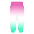thumbnail image 4 of Stamzod Womens Capri Pants Fashion Gradient Printing Elastic Waist Cropped Pants Daily Casual Loose Plus Size Capris for Women Hot Pink C XL, 4 of 5