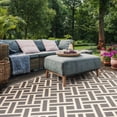 thumbnail image 5 of SAFAVIEH Courtyard Janey Geometric Indoor/Outdoor Area Rug Anthracite/Light Beige, 5'3" x 7'7", 5 of 10