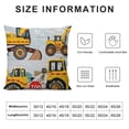 thumbnail image 5 of Throw Pillow Cover Cartoon Construction Crew Vehicles Truck Chevron Sign Equipment Square Decorative Throw Pillow Cushion Case for Home Couch Living Room Bed Sofa Car  Pillowcase, 5 of 5