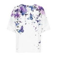 thumbnail image 5 of Xdegoge Short Sleeve Womens Tops Plus Size V Neck T Shirt Floral Printed Summer Tunic Tops Oversized Loose Fit Boho Blouses, 5 of 5