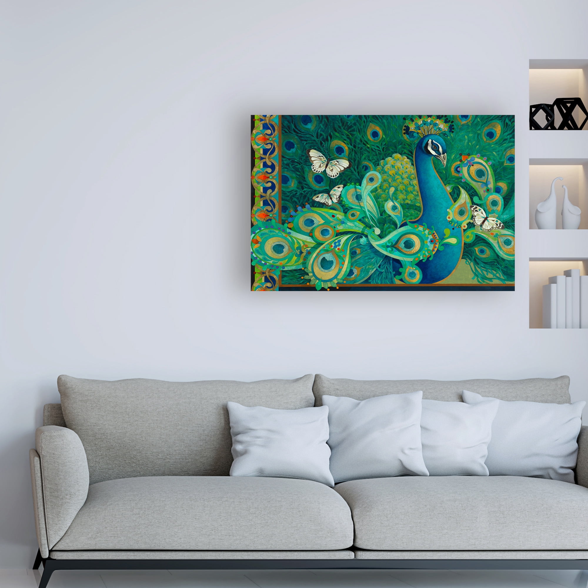 Trademark Fine Art 'Paisley Peacock' Canvas Art by David Galchutt