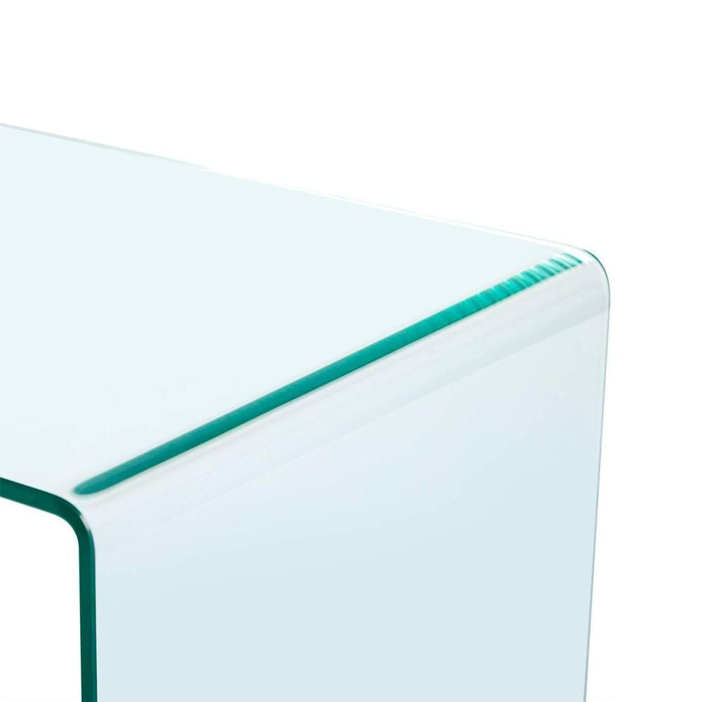 Heavenly Collection Grande table basse en verre transparent, grande table basse en verre transparent, grande table basse en verre non trempé, grande table basse en verre courbé, table basse cascade, g