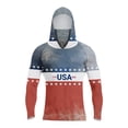 thumbnail image 2 of Domuza Upf 50+ Fishing Shirts Men's Usa Flag Print Long Sleeve Sun Protection Hoodie 2026 New Outdoor Hiking Running Rash Guard Top Blue M, 2 of 4