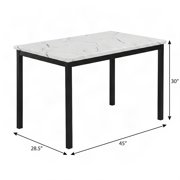 FurniFact Modern Faux Marble Dining Table – Off-White Kitchen & Dining Room Tables
