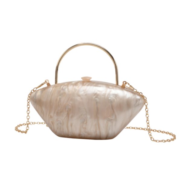 Bolso de mano de noche acrílico para mujer, bolso de mano para dama, bolso de hombro de moda para Albaricoque