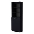 thumbnail image 3 of Home Square 2-Piece Set with L-Shaped Desk and 2 Door Bookcase in Black, 3 of 17
