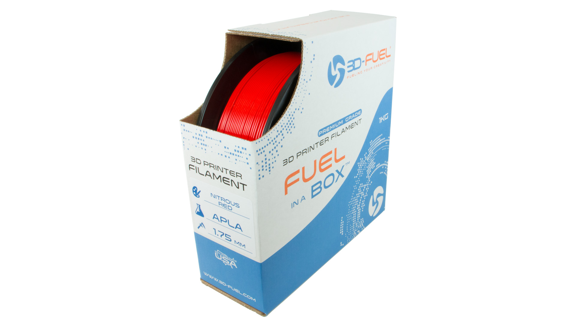 3D-Fuel WorkDay PLA Fire Engine Red 1.75mm 1Kg 3D Filament Diameter Tolerance +/- 0.05mm