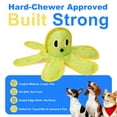 thumbnail image 3 of BRONZY Octopus Shark Dog Toy for Aggressive Chewers - Interactive Squeaky Chew Toy Yellow, 3 of 7