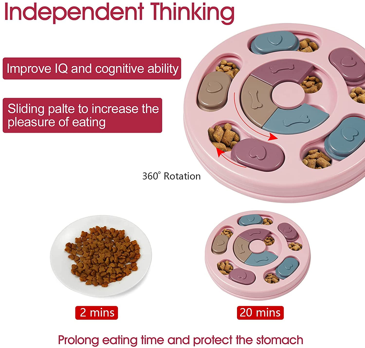 Dog Slow Feeder Puzzle Toy Interactive Dog Treat Puzzle Feeder for Mental Stimulation IQ Training Dog Enrichment Toy for Small Medium Large Dogs