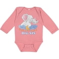 thumbnail image 3 of Inktastic Big Sis Cute Elephants with Moon and Stars Girls Long Sleeve Baby Bodysuit, 3 of 5
