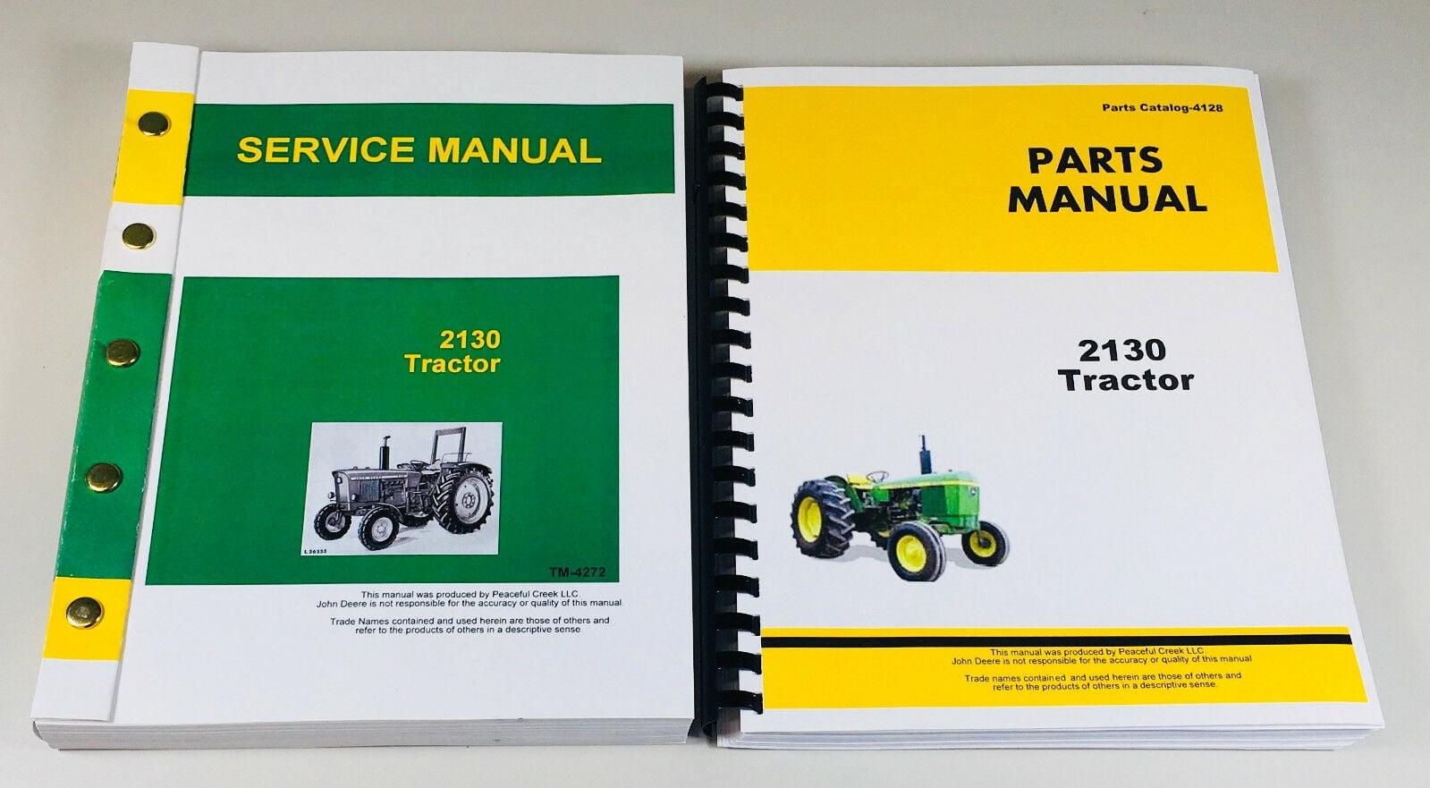 Service Parts Manual Set For John Deere 2130 Tractor Repair Shop Book