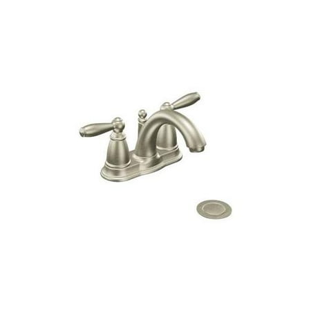 Centerset Bath Faucet - Moen CA6610BN Brushed Nickel Bath Sink Faucet Two Lever Handle 4
