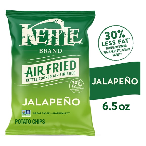 Kettle Brand Potato Chips, Air Fried Jalapeno Kettle Chips, 6.5 oz Bag
