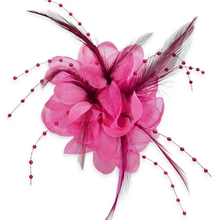 - Expo Int'l Maia Feather Floral Brooch and Hairclip