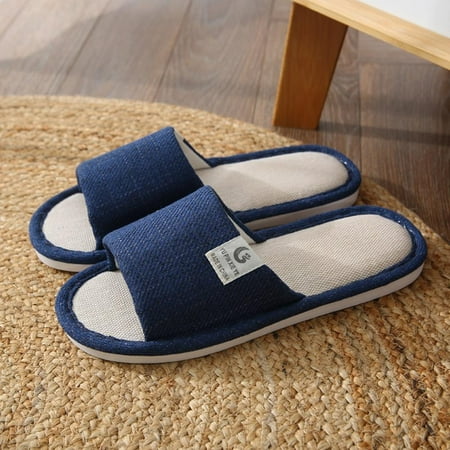 

Womens/Mens Open Toe House Slippers Arch Support Lightweight Linen Slippers Cotton and Linen Casual Indoor Outdoor Open-Toe Shoes