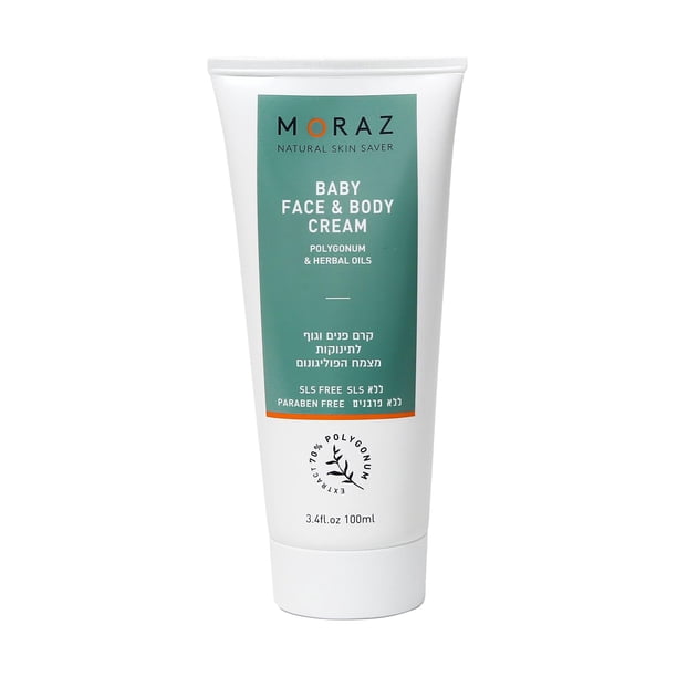 Crema para la cara y el cuerpo del bebé de Moraz para niños - Crema de 3,4 oz