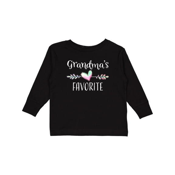 Inktastic Grandmas Favorite Heart Grandchild Boys or Girls Long Sleeve Toddler T-Shirt
