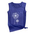 thumbnail image 2 of Débardeur Femme Imprimé Floral Décontracté Col Rond Sans Manches T-shirt, Bleu, TG, 2 of 8