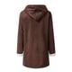 thumbnail image 4 of AUNVITO Women's Faux Suede Fleece Lined Jacket with Horn Button Closure Notch Lapel Long Sleeve Coat Casual Winter Outerwear, 4 of 5