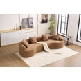 thumbnail image 6 of Curved Sectional Sofa in Caramel Chenille Fabric, Modular Design for Apartments and Living Rooms, 6 of 9