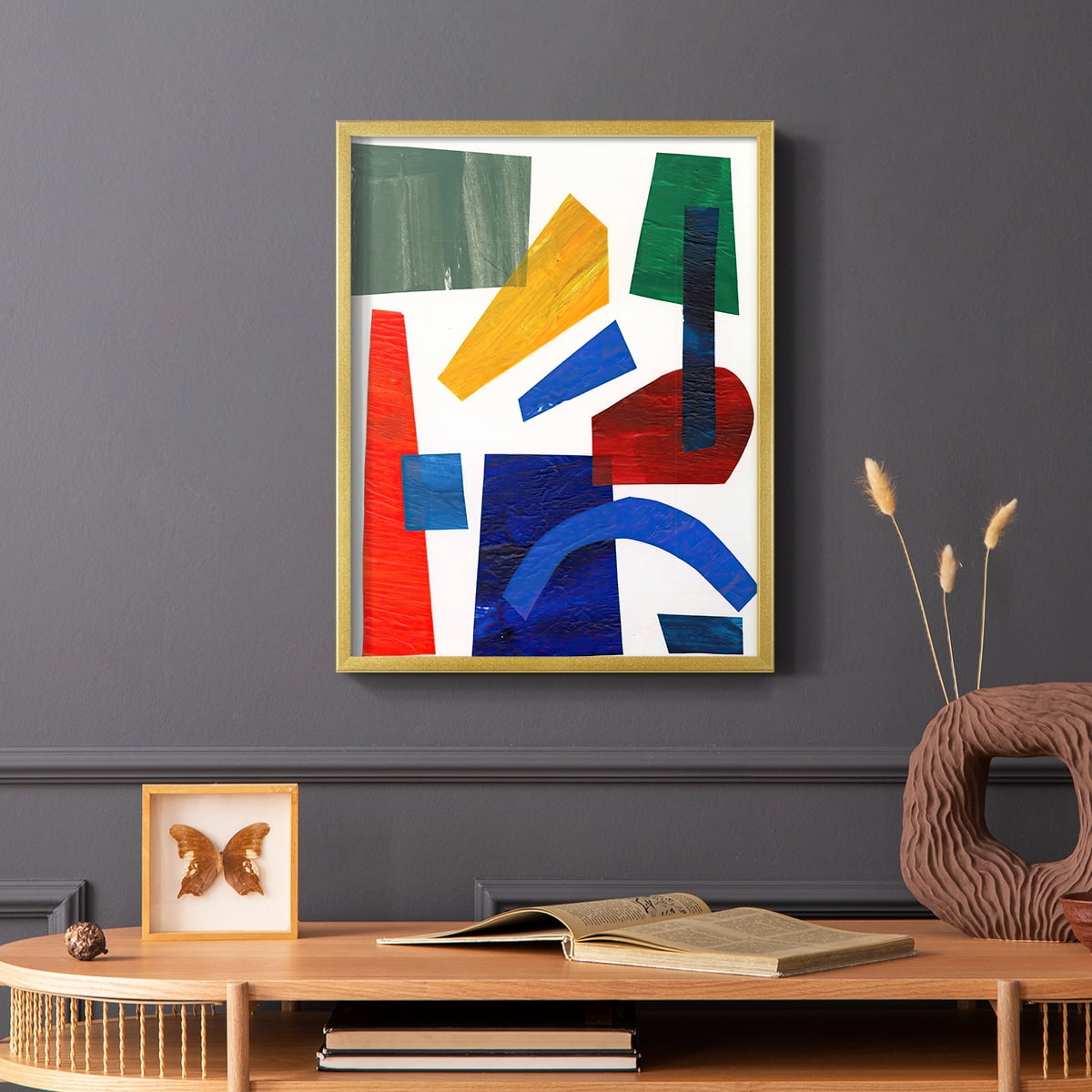 Colorful Shapes I in Paper Solid Wood 8 x 10 Framed Print