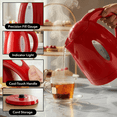 thumbnail image 4 of OVENTE Electric Kettle Hot Water Heater 1.7 Liter - BPA Free Fast Boiling Cordless Water Warmer - Auto Shut Off Instant Water Boiler for Coffee & Tea Pot - Red KP72R, 4 of 8