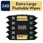 DUDE Wipes Flushable Wipes, XL Wet Wipes for at Home Use, Shea BUTTer Smooth, 240 Count