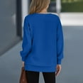 thumbnail image 4 of Women Causal Fleece Jacket Pullover Crewneck Fuzzy Blouse Long Sleeve Oversized Drop Shoulder Warm Thick Fall Winter Sweatshirt, 4 of 9