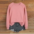 thumbnail image 2 of Kawaii Clothes Women's Solid Color Sweatshirt Sweatshirt For Women Tops Casual Raglan Long Sleeve Crew Neck Pullover Sweatshirt Casual Solid Color Tops, 2 of 8