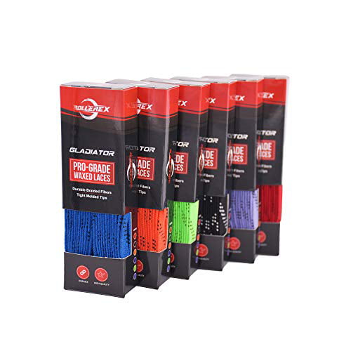 Rollerex Gladiator Waxed Hockey Skate Laces Multiple Size and Color Options 