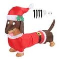 thumbnail image 1 of Perro salchicha inflable de 1,5 metros de fibra de poliéster iluminada para decoración navideña, enchufe estadounidense de 100 a 240 V, 1 of 15