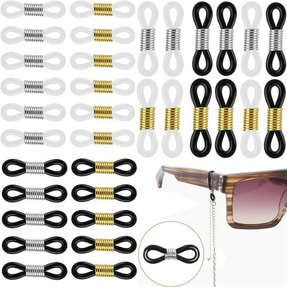 Silicone Eyeglass Connector,Bexikou 100 Pieces Eyeglass Chain Ends,Adjustable Rubber Eyeglass Chain Loop Holder for Eye Glasses Holder Necklace Chain