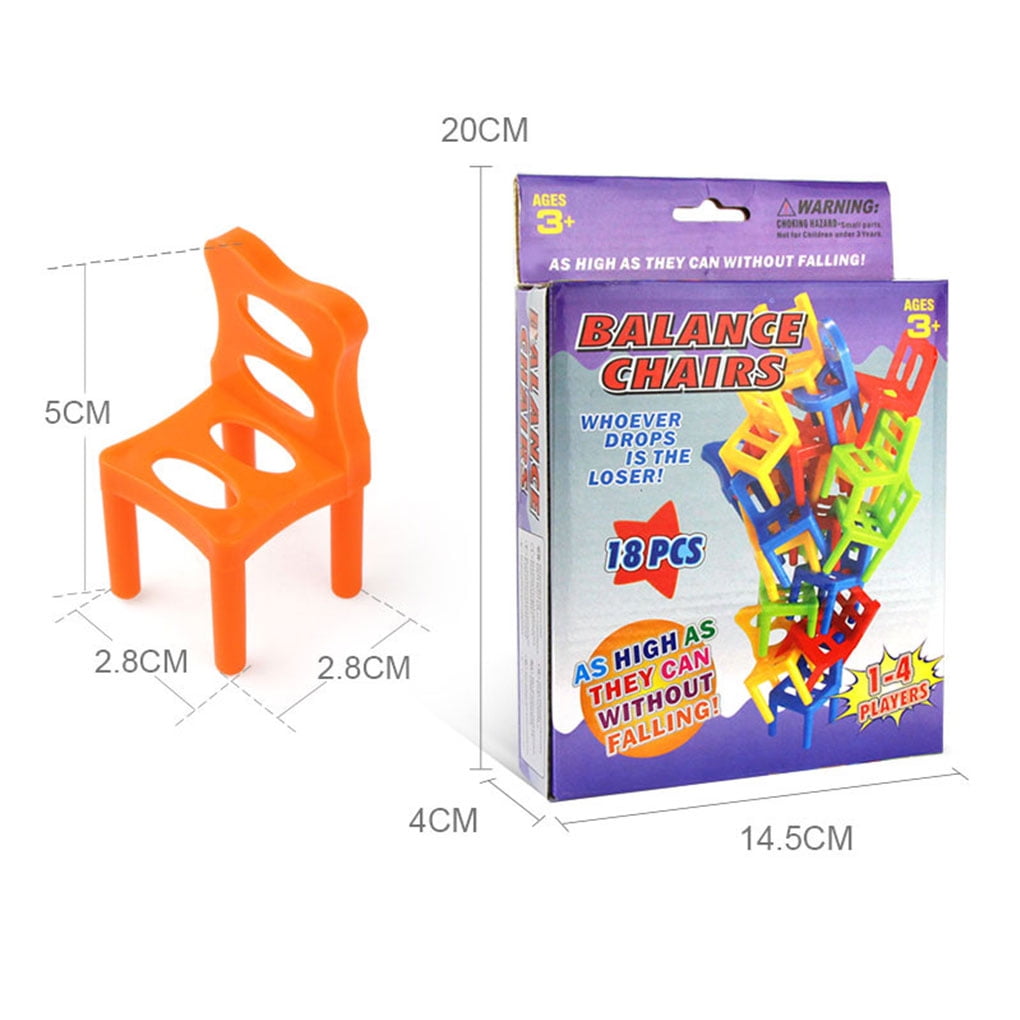 18Pcs balance chairs board game funny colorful toys kids educational balance toy 