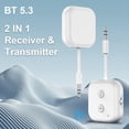 thumbnail image 2 of 2 en 1 Bluetooth 5.3 Receptor de Audio Transmisor Adaptador Inalámbrico con Micrófono 3.5MM AUX Música Estéreo para Coche Avión TV, 2 of 5