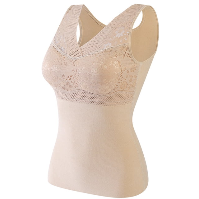 Minnieouse Lencería sexy con cuello en V con almohadilla para el pecho Ropa de otoño para niñas Color sólido Diseño simple Ropa interior térmica de Ropa interior Color de piel XXL Minnieouse AP013425-05