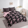 thumbnail image 2 of Erosebridal Black Pink Bow-tie Girls Bedding Comforter Set 7 Pieces, Princess Style Full Bedding Set, 2 of 7
