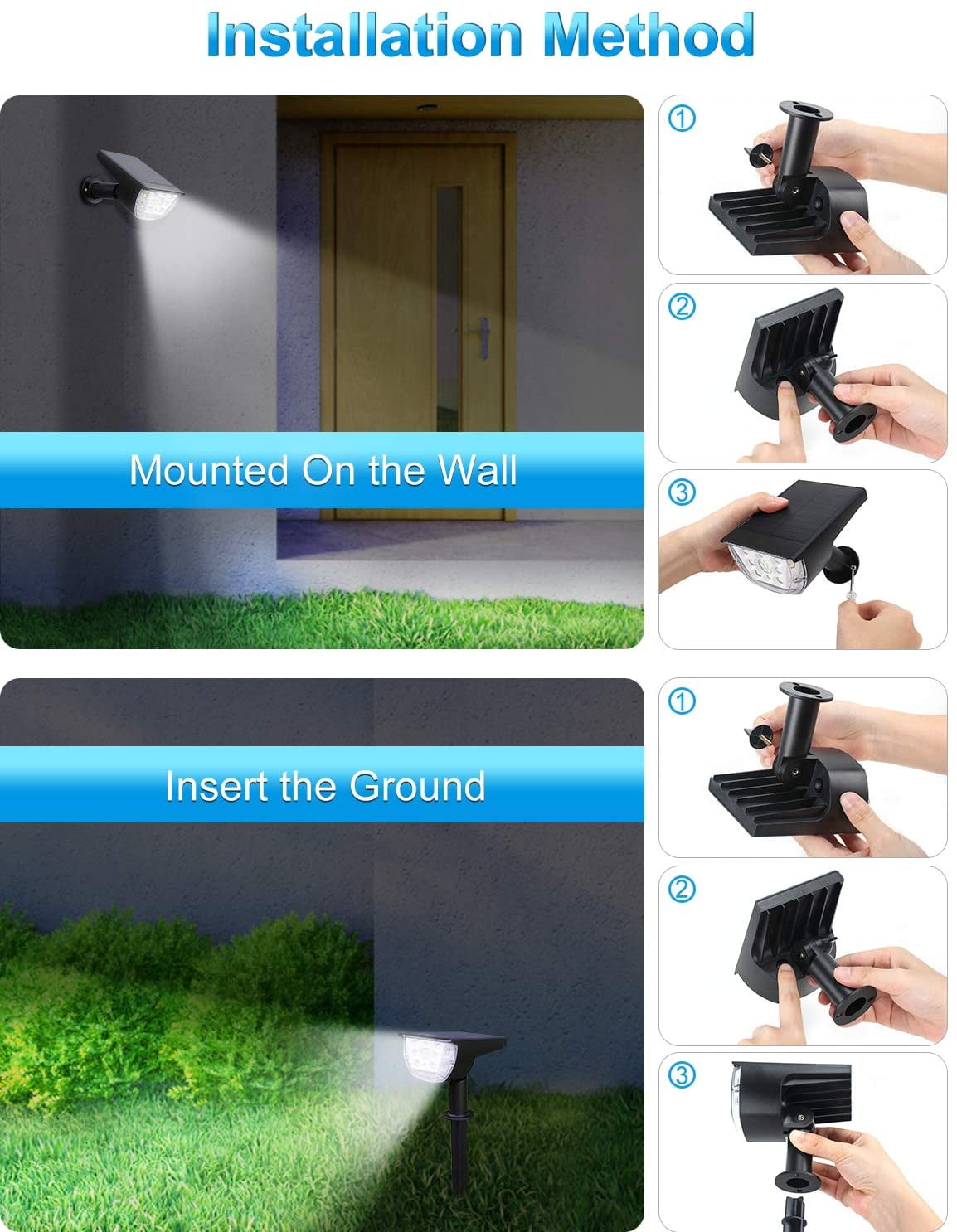 Solar Landscape Spotlights Outdoor, 6 Pack/3 Modes LiBlins 2-in-1 Solar Landscaping Spotlights IP67 Waterproof Solar Powered Wall Lights for Yard Garden Patio Driveway Pool Cold White/33 LED Solar Landscape Spotlights Outdoor, 6 Pack/3 Modes LiBlins 2-in-1 Solar Landscaping Spotlights IP67 Waterproof Solar Powered Wall Lights for Yard Garden Patio Driveway Pool Cold White/33 LED