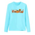 thumbnail image 4 of Simua Hauts Imprimés Floraux pour Femmes Coupe Ample Décontractée Col Rond Manches Longues T-Shirts Tunique Unie Mignonne, 4 of 4