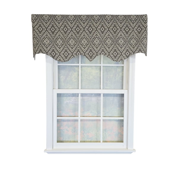 RLF Home 100% Cotton Corsica Regal  Fully lined Windows Rod Pocket Valance 50" x 17"  Gray