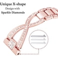 thumbnail image 2 of KOMI Galaxy Watch 7 6 5 4 band, 20mm X-Shape Band for Samsung Watch 4 5 6 7 Bands 40mm 44mm, Women Bling Diamond Metal Band for Watch 4 6 Classic/Watch FE/5Pro/Watch 3 41mm/Active 2-Rose Gold, 2 of 6