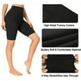 thumbnail image 3 of RDRKR Workout Polyester Fitness Yoga Womens High Waist Short Leggings Tummy Control Tight Biker Shorts for Running Cycling(S/M Light Gray), 3 of 4