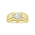 thumbnail image 1 of RYLOS Men's Rings 14K Yellow Gold Classic 7X5MM Oval Gemstone & Diamond Ring Opal October Birthstone Rings For Men, Gold Rings Size 13, 1 of 7